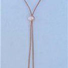 Large Hole Pearls and Leather Necklace Adjustable Slider Boho Chic N404 ~~~~~~~