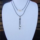 Large Hole Pearls and Leather Necklace Made In The USA Boho Chic N412 ~~~~~~~