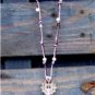 Freshwater Pearls and Leather Necklace SP Sand Dollar Cluster Pearl Charm 506 ~~