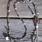 Freshwater Pearls and Leather Necklace Sand Dollar Cluster Pearl Charm 507 ~~