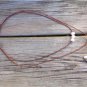 Freshwater Pearls Necklace Polished Stone On 14K GP Cap Leather Necklace 512 ~
