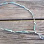 Freshwater Pearl and Leather Necklace Green Patina Shell Star Fish Charms 515 ~
