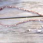 Freshwater Pearl and Leather Necklace Pearl Cluster Charm Silver Plated Cap 523~