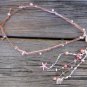 Freshwater Pearl and Leather Necklace Pearl Cluster Charm Silver Plated Cap 526~