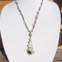 Freshwater Pearl and Leather Necklace 14k Gold Plated Sand Dollar Sea Glass 528~