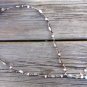 Freshwater Pearl and Leather Necklace 14k Gold Plated Sand Dollar Sea Glass 528~