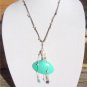 Freshwater Pearl and Leather Necklace Hand Painted Shell Star Fish Charm 529 ~~~~