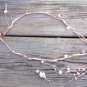 Fresh Water Pearl and Leather Necklace Pearl Cluster Glass Beads Pink Beach 531