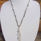 Fresh Water Pearl and Leather Necklace Fish Charm Hand Painted Shell 533 ~~~