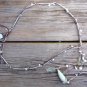 Fresh Water Pearl and Leather Necklace Fish Charm Hand Painted Shell 533 ~~~