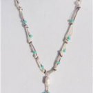 Freshwater Pearl and Leather Necklace Hand Painted Sea Shell Charms 535 ~~~