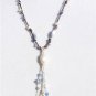 Freshwater Pearl and Leather Necklace Silver Plated Sand Dollar Charm 536 ~~~