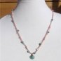 Knotted Hemp Rope Necklace Greek Green Patina Sand Dollar Charm 541 ~~~