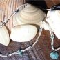 Green Patina Sea Shell Necklace Green Patina Charms Hemp Rope Glass Beads N603 ~~~