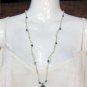 Green Patina Sea Shell Necklace Green Patina Charms Hemp Rope Glass Beads N604 ~~~