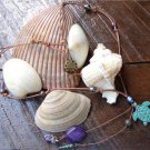 Green Patina Sea Turtle Necklace on Knotted Leather Freshwater Pearls N611 ~~~~~