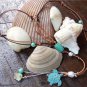 Sea Turtle Necklace on Knotted Leather Freshwater Pearls Turquoise N612 ~~~~~