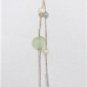 Mint Green Leather Knotted with Glass Beads And A Pink Stone N615 ~~~~~~~~~