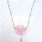 Mint Green Leather Knotted with Glass Beads And A Pink Stone N615 ~~~~~~~~~