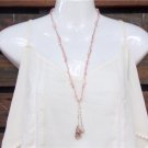 Pearl and Pink Hemp Necklace With Freshwater Pearls and a Pearl Cluster N620 ~~~~