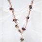 Knotted Leather Necklace Shell Charm Freshwater Pearl Glass Beads N624 ~~