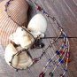 Leather and Glass Beads Necklace Ladies Knotted Leather Necklace Beach N628 ~