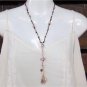 Pearl and Leather Necklace Pearl Cluster And Glass Beads Beach N632 ~