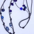 Gilligan's Glass Beads and Leather Necklace Handmade in the USA Original Unique