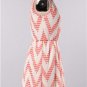 Womens Medium Dress NWT Medium Coral Chevron Dress Lined Gilligan's Boutique