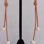 Gilligan's Seaside Pearl and Leather .925 Sterling Silver Earrings Made In USA ~