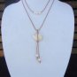 Large Hole Pearls and Leather Necklace Polished Stone Boho Chic N405~~~~~~~