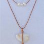 Large Hole Pearls and Leather Necklace Polished Stone Boho Chic N405~~~~~~~