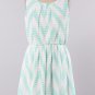Womens Small Dress NWT Small Mint Chevron Dress Lined USA Gilligan's Boutique ~