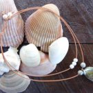 Large Hole Pearl and Leather Necklace Gilligans Boutique Made In USA N205 ~