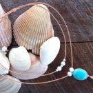 Large Hole Pearl and Leather Necklace Gilligans Boutique Made In USA N203 ~