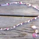Freshwater Pearl and Leather Necklace Pearl Cluster Vintage Button Charms 518 ~~