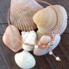 Pearl and Leather Necklace Large Hole Beads Gilligans Made In USA N131 ~~~~~~~~~