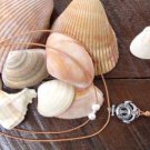 Turquoise Large Hole Pearls and Leather Necklace Silver Earrings Boho Chic N141