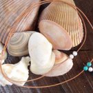 Turquoise Large Hole Pearls and Leather Necklace Boho Chic N142 Gilligan's ~~~~