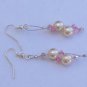 Gilligan's Seaside Pearl and Swarovski Crystals Earrings Made in USA Unique ~~~