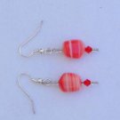 Gilligan's Womens Earrings Swarovski Crystals and Orange Beads Handmade In USA ~