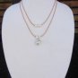 Large Hole Pearl and Leather Necklace Gilligans Boutique Made In USA N200 ~
