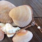 Pearl and Leather Necklace Large Hole Beads Gilligans Made In USA N129 ~~~~~~~~~