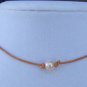 Large Hole Pearls and Leather Necklace Adjustable Slider Boho Chic N404~~~~~~~