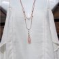 Pearl and Leather Necklace Polished Stone Charm 14k Freshwater Pearls N625 ~~