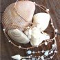 Pearl and Leather Necklace Hand Painted Shell On 14K GP Cap Beach N630 ~