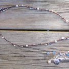 Freshwater Pearl and Leather Necklace Silver Plated Sand Dolllar Charm 536 ~~~