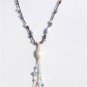 Freshwater Pearl and Leather Necklace Silver Plated Sand Dolllar Charm 536 ~~~