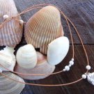Large Hole Pearl and Leather Necklace Gilligans Boutique Made In USA N202 ~