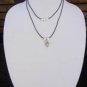 Large Hole Pearl and Leather Necklace Gilligans Boutique Made In USA N215 ~